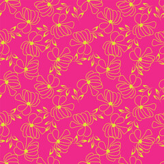 Colorful hand draw flowers seamless pattern for fabric textile wallpaper.