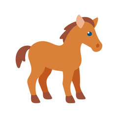 Cartoon horse illustration standing on a black background