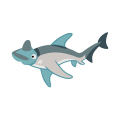 Cartoon Helmethead Shark Illustration on Black Background Vector