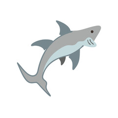 Obraz premium Cartoon shark illustration on a black background