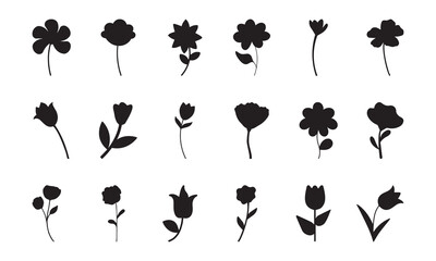 flat flower icon vectors. flat flower icons set. icons. clipart graphics