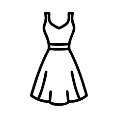 Sleeveless Dress with Flared Skirt Icon Design