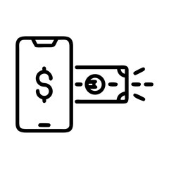 Smartphone Sending Money Icon Design