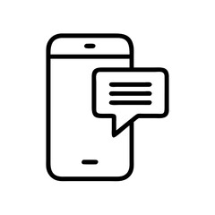 Smartphone with Chat Bubble Message Icon Design