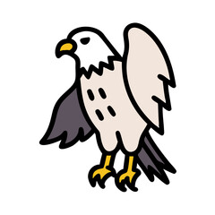 Stylized Vector Illustration of a Bird against Black Background