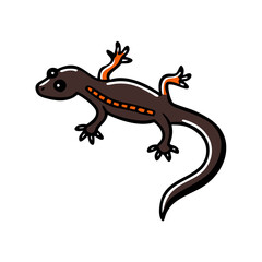 Naklejka premium Eastern Newt Illustration - Graphic, stylized and clean