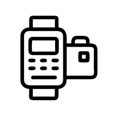 Smartwatch with Payment Terminal Icon Design