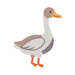 Obraz premium Cartoon style goose illustration on black background