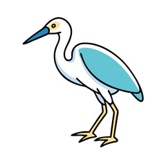 Obraz premium Minimalist Blue Heron Illustration on Black Background Design