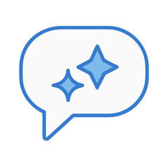 Sparkle Inside Speech Bubble Icon Design