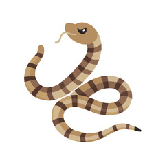 Fototapeta premium Cartoon Rattlesnake Illustration on a Black Background