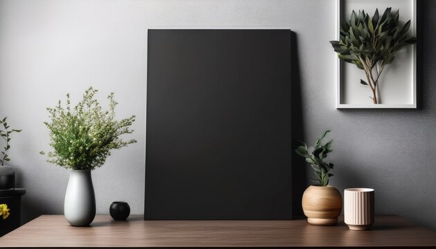 A2 Black Poster Mock-up