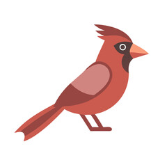 Minimalist Cardinal Bird Illustration on Black Background
