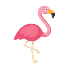 Cartoon flamingo vector illustration isolated on black background