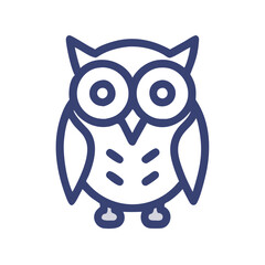 Stylized Owl Illustration with Flat Design on Black