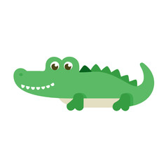 Cartoon alligator graphic illustration on a black background