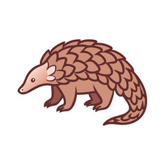 Cartoon Pangolin Illustration on a Black Background