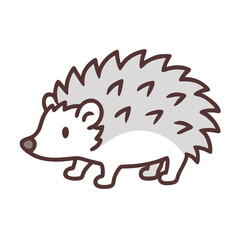 Cute Hedgehog Cartoon Illustration on Black Background