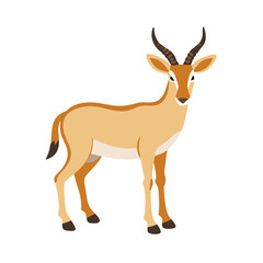 Fototapeta premium Elegant Cartoon Gazelle Illustration on Black Background Vector