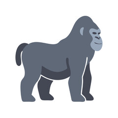 Obraz premium Isolated gorilla in vector graphic on black background