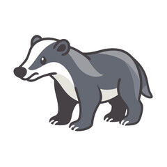 Cartoon Badger Illustration: Cute Forest Animal Vector Image © Xihan