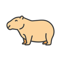 Cute Cartoon Capybara Character Illustration on Black Background