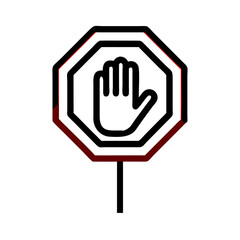 Obraz premium Stop Sign with Handprint Icon Design