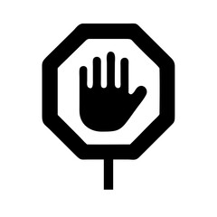 Obraz premium Stop Sign with Handprint Icon Design