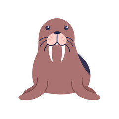 Cute Cartoon Walrus Illustration on a Black Background