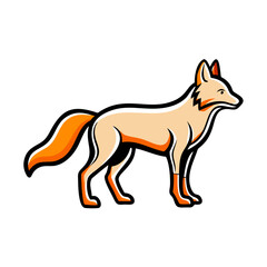 Modern Fox Illustration with Orange Accents on Black