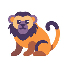 Cute cartoon monkey illustration on black background graphic
