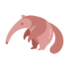 Cute Cartoon Anteater Illustration Against a Black Background
