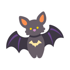 Cartoon bat icon, Halloween, cute, and spooky