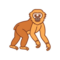 Cartoon Golden Monkey Illustration on Black Background