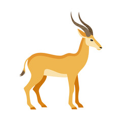 Fototapeta premium Elegant Gazelle Vector Illustration on Black Background