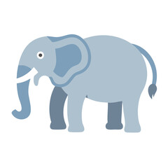 Simple cartoon elephant design, isolated vector illustration on black