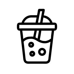 Taro Bubble Tea in Clear Cup Icon Design