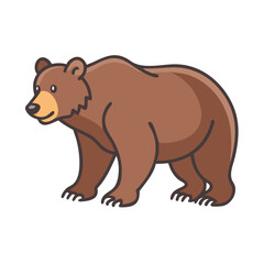 Brown bear cartoon vector illustration, wildlife animal theme