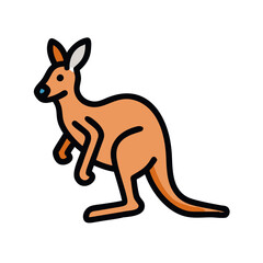 Cartoon Kangaroo Illustration, Australian Animal, Wildlife, Vector