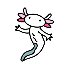 Abstract Face Illustration with Pink Eyes and Blue Mouth