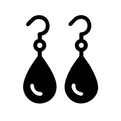 Teardrop Earrings with Hooks Icon Design