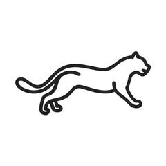 Minimalist Panther Line Art on Black Background