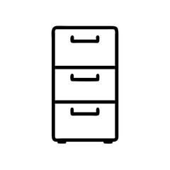 Three Drawer Vertical Filing Cabinet Icon Design