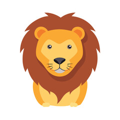 Obraz premium Cartoon Lion Illustration: Majestic Feline with a Brown Mane