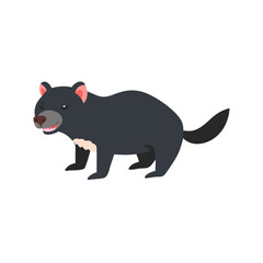 Cartoon Tasmanian Devil with White Patch on Black