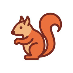 Stylized Cartoon Squirrel Vector Illustration on Black Background