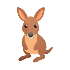 Cartoon kangaroo illustration on black background, vector graphic