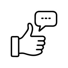 Thumbs Up with Speech Bubble Icon Design