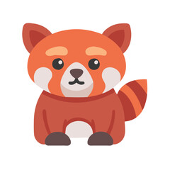 Cartoon Red Panda Isolated on Black Background Illustration