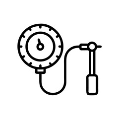 Tire Pump with Pressure Gauge Icon Design